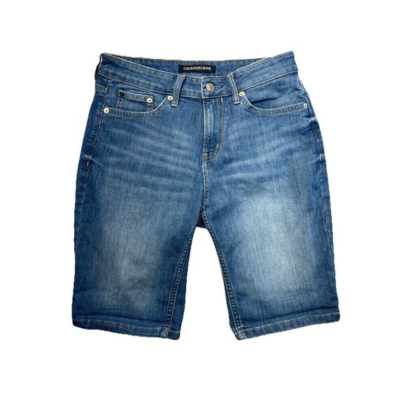 Calvin Klein Women’s Size 6 Blue Denim Bermuda Shorts 10” Inseam - Picture 1 of 13